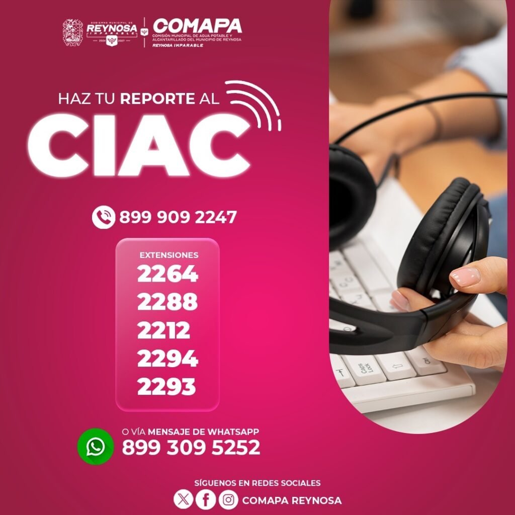 Invita COMAPA a realizar sus reportes a través de las líneas telefónicas del CIAC