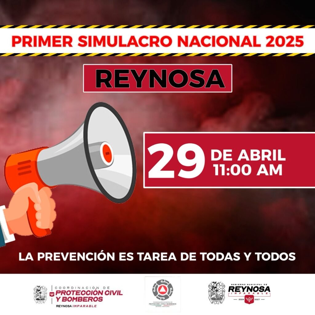 Participa Gobierno de Reynosa en Primer Simulacro Nacional 2025