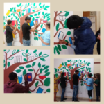Adolescentes en externamiento crean mural ‘’El árbol de los libros”