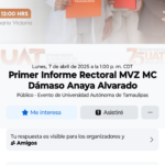 Enlace para ver en vivo el Informe del Rector de la UAT, Dámaso Anaya Alvarado