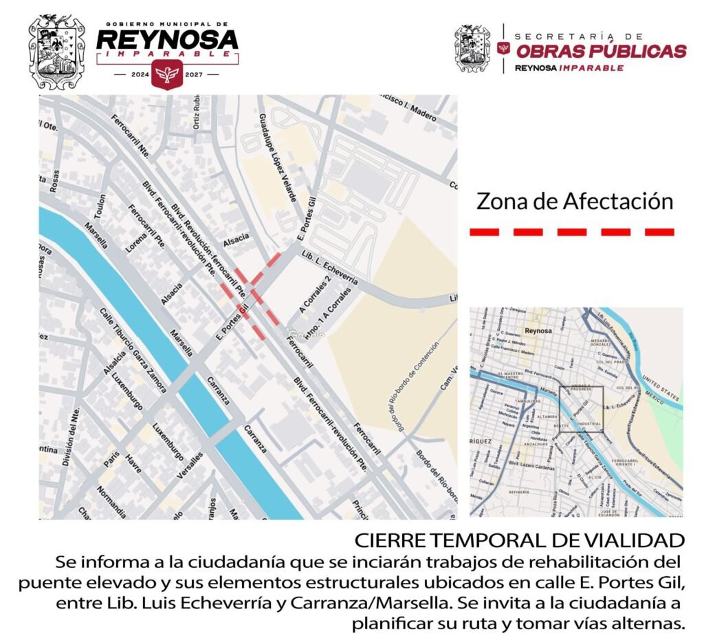 Inicia obra de rehabilitación en estructura del Puente Elevado; cierran vialidades