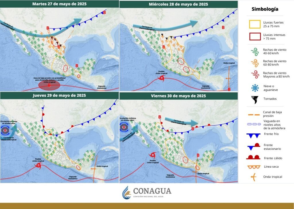 Entra Frente Frío fuera de temporada con pronóstico de tormentas y fuertes vientos