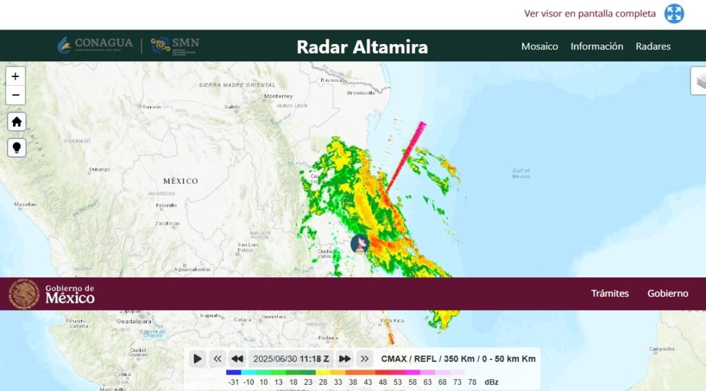 “Barry” tocó tierra esta madrugada en Veracruz