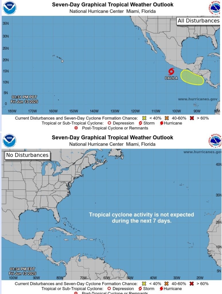 Adelanta actividad tropical en el Pacífico; nula presencia ciclónica en el Atlántico