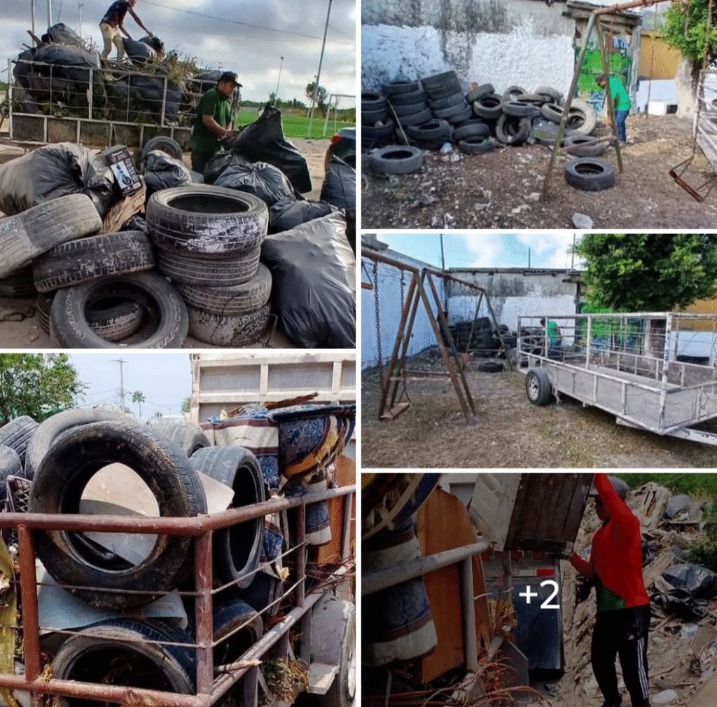 Recolectaron cuadrillas del Municipio, llantas en plazas públicas