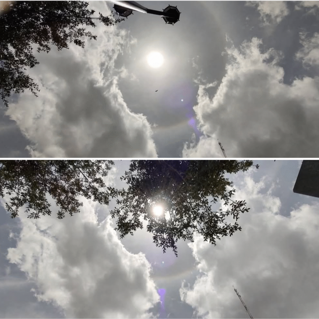 Aparece halo solar en el cielo de Reynosa