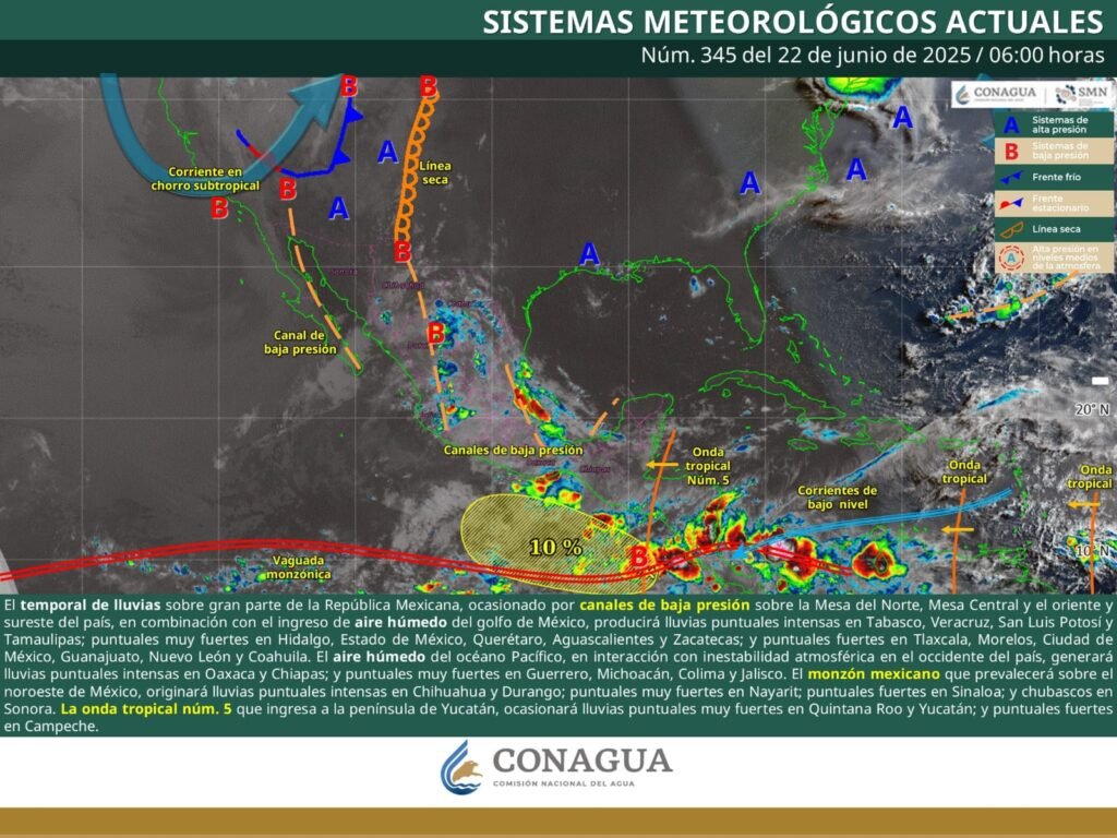 Pronóstico de lluvias moderadas a intensas indica Protección Civil