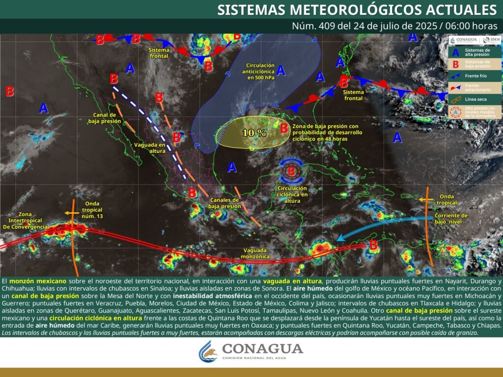 Amenaza de lluvia intensa; vigilan sistema de tormentas