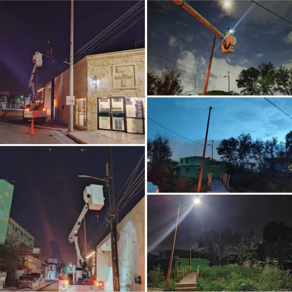Rehabilitó Municipio alumbrado en colonia 20 de Noviembre y Zona Centro de Reynosa