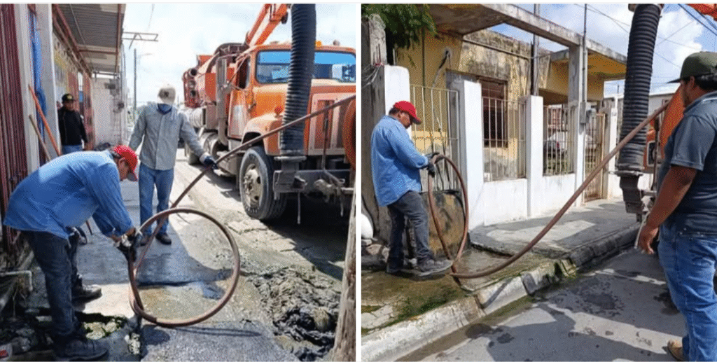 Realizó COMAPA limpieza de descargas sanitarias en la Zona Centro
