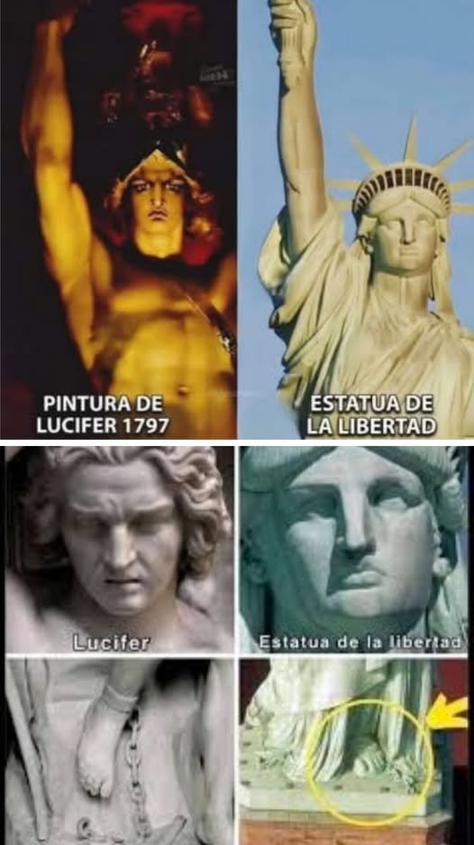La Estatua de la Libertad en realidad es una imagen de Lucifer, el Ángel Caído