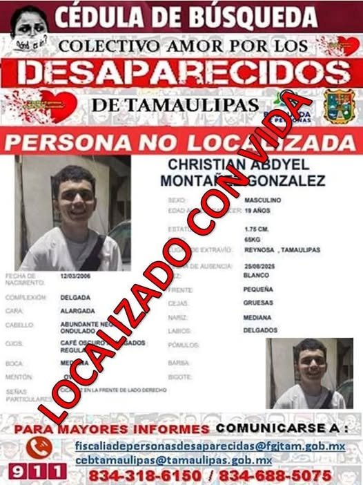 Apareció con vida joven reportado como desaparecido