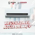 Recomienda COMAPA reutilizar agua de aire acondicionado