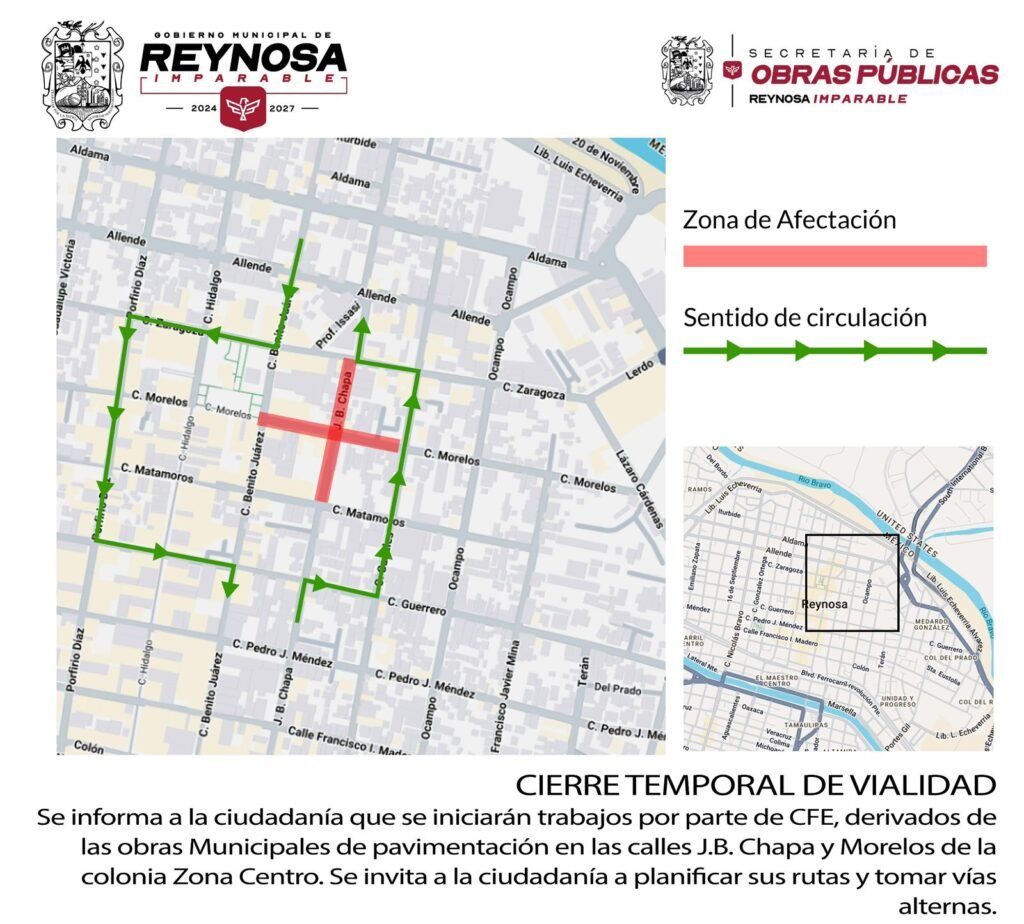 Aviso de suspensión de energía eléctrica en la Zona Centro