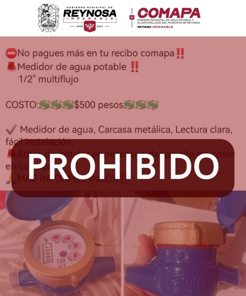 Exhorta COMAPA a instalar únicamente medidores oficiales