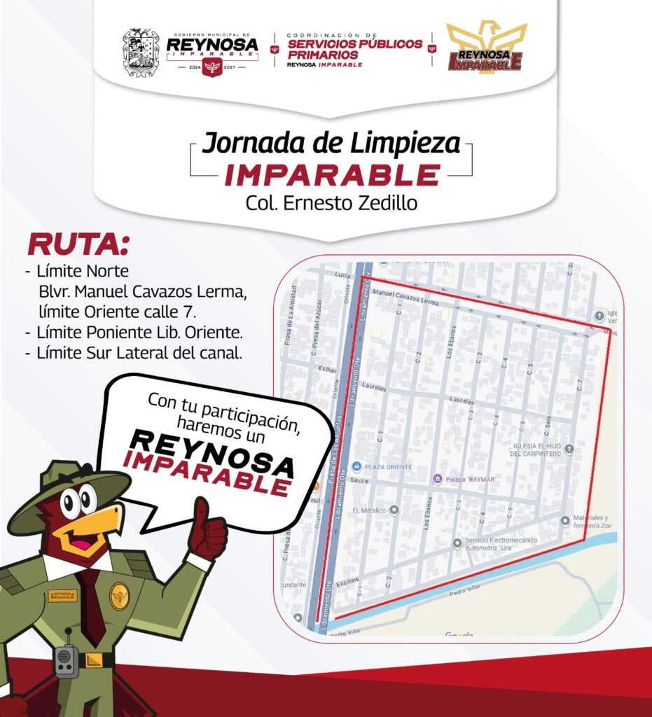 Celebrará Municipio Jornada de Limpieza Imparable en la colonia Ernesto Zedillo