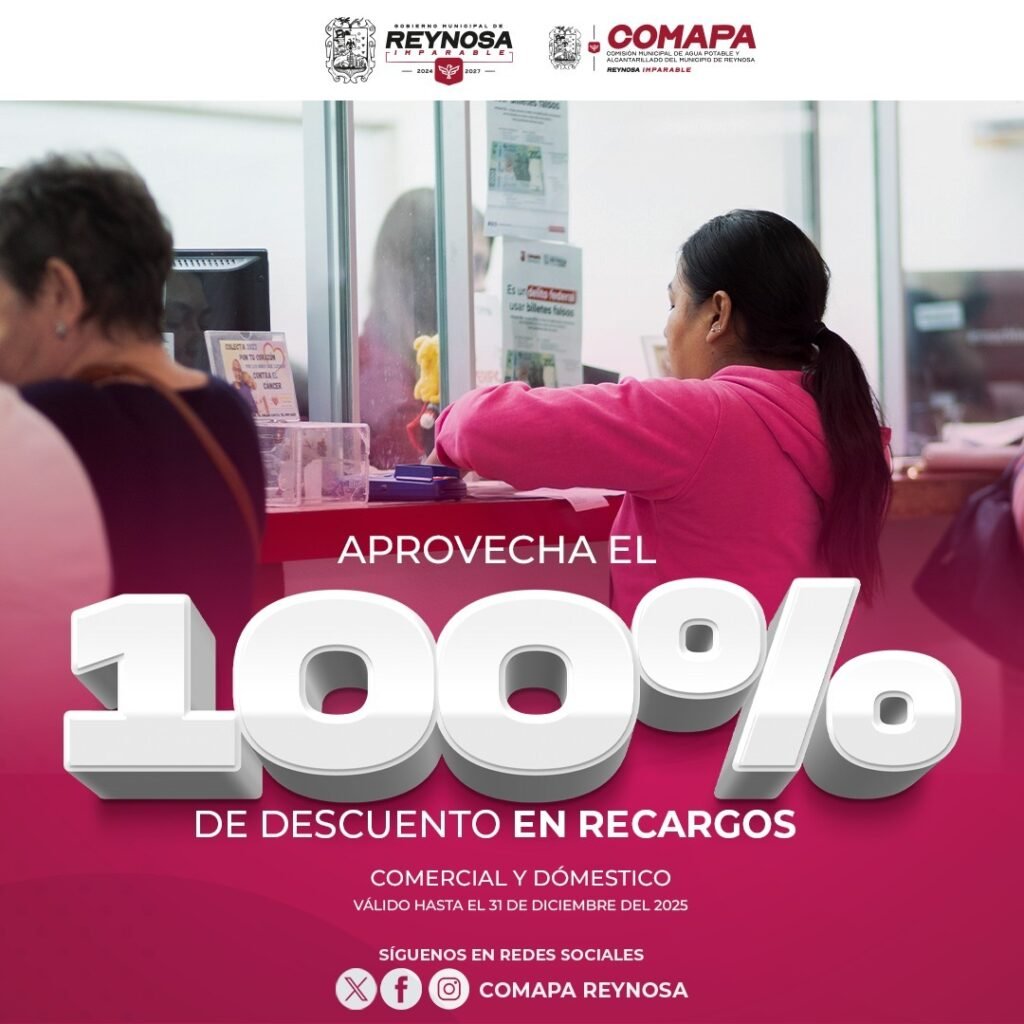 Extiende COMAPA beneficio del 100% de descuento en los recargos hasta el 31 de diciembre del 2025