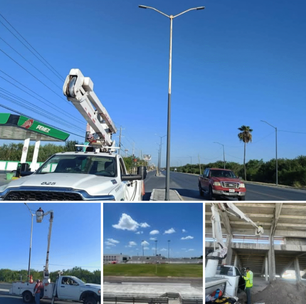 Realiza Gobierno de Reynosa mantenimiento de alumbrado público