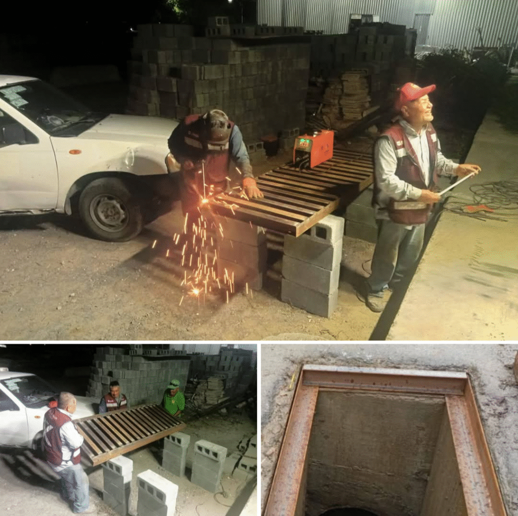 Elabora e instala rejillas pluviales personal del Municipio de Reynosa