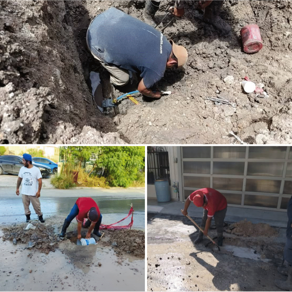 Reparó COMAPA fuga de agua potable en diferentes sectores
