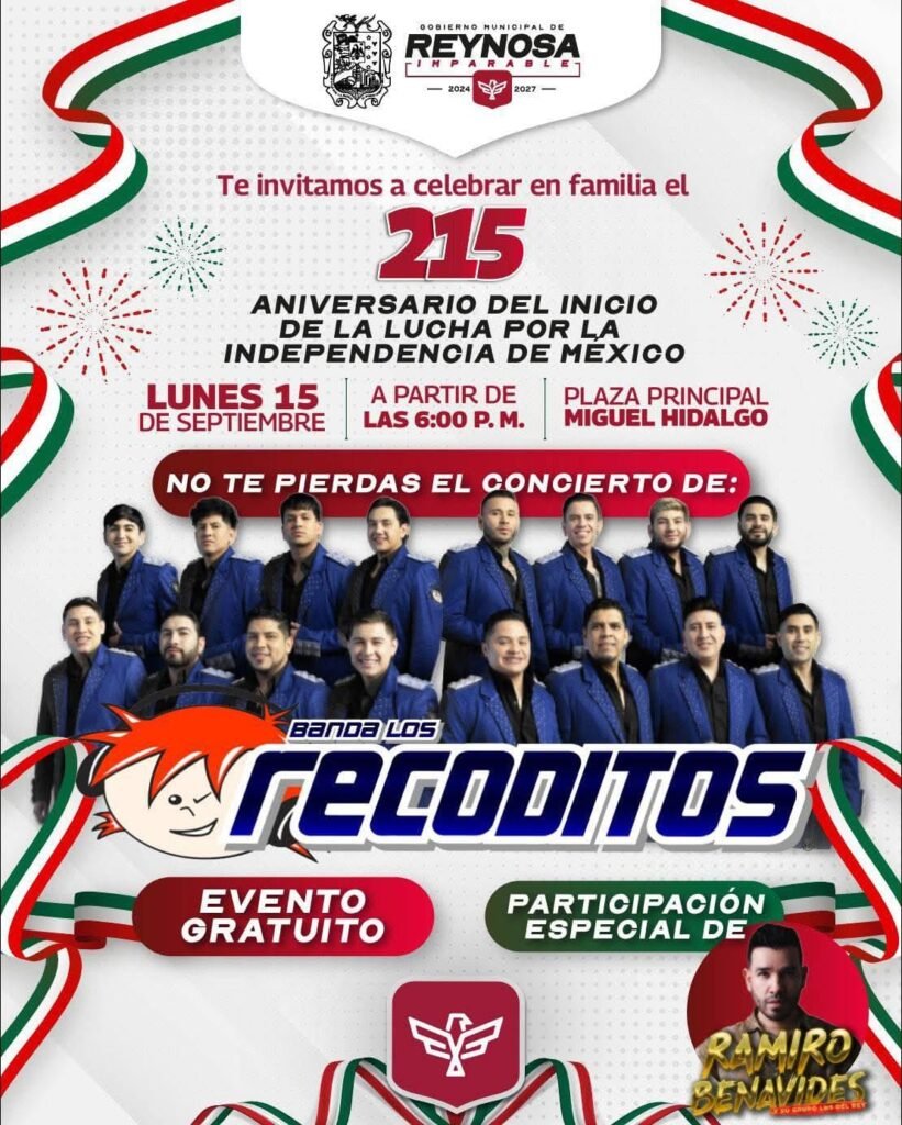 Alegrarán Los Recoditos la noche del 15 de septiembre en Reynosa