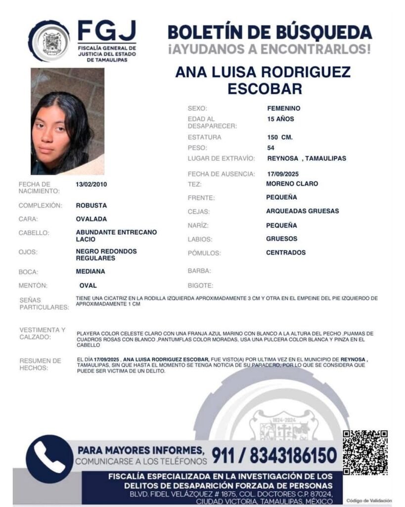 Incansable búsqueda de jovencita raptada