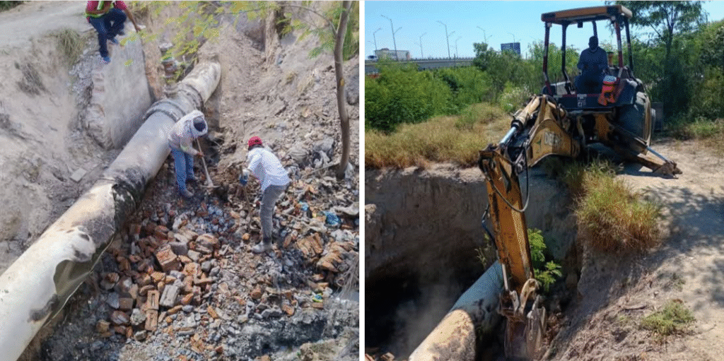 Repara COMAPA tubo del emisor del cárcamo 14 en colonia Voluntad y Trabajo