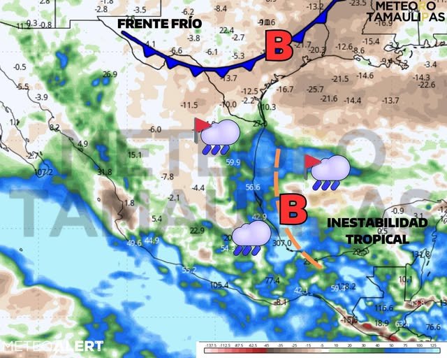 Frente Frío número 5 traerá lluvias a la región