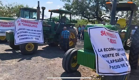 Agricultores de Tamaulipas se suman al paro nacional por precios justos al campo