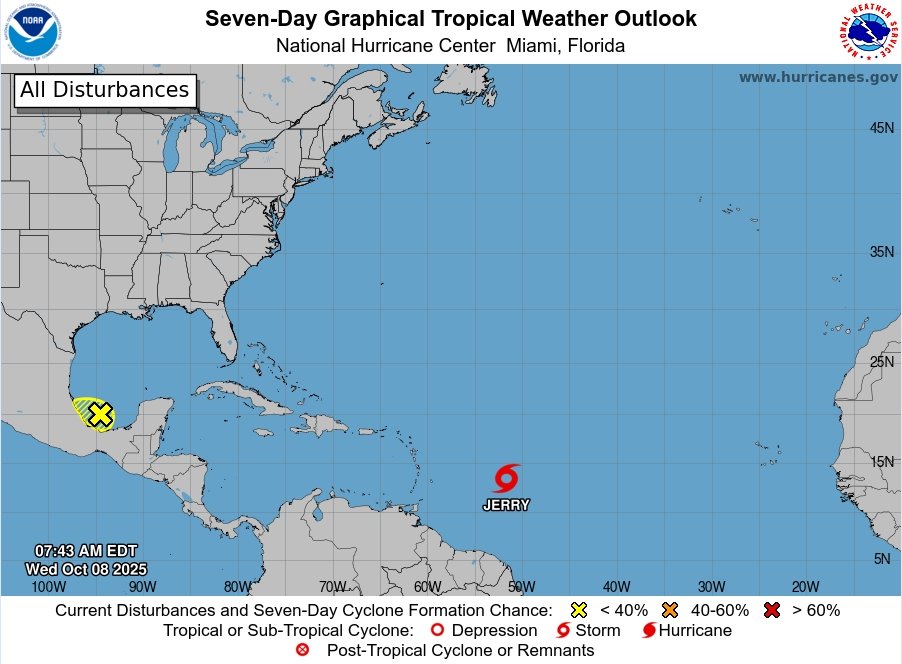 Tormenta Tropical Jerry rumbo al Caribe