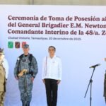 Asistió gobernador Américo Villarreal a toma de protesta del comandante interino de la 48 Zona Militar
