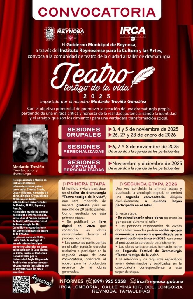 Convoca Gobierno de Carlos Peña Ortiz a taller de dramaturgia