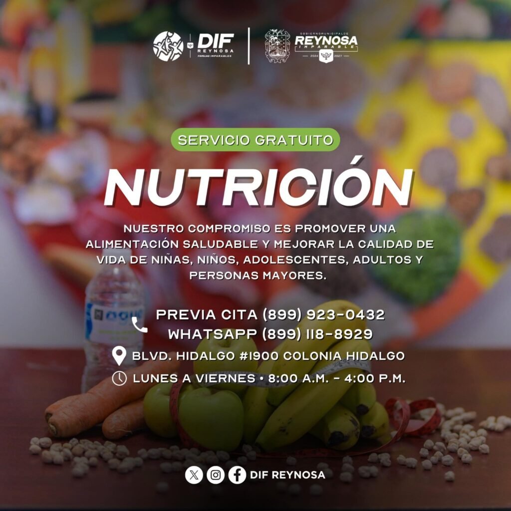 Impulsa DIF-Reynosa una alimentación saludable con consultas gratuitas