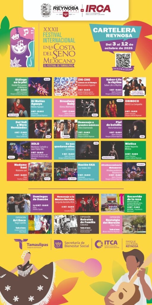 Invita Alcalde de Reynosa al XXXII Festival Internacional en la Costa del Seno Mexicano, del 3 al 12 de octubre
