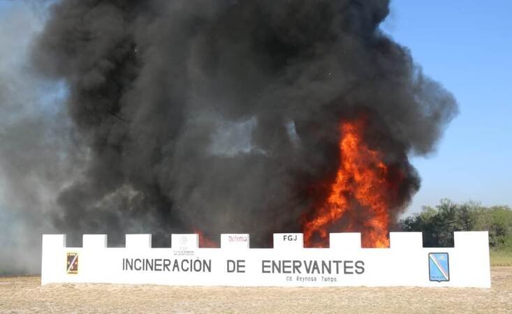 Incinera FGR más de una tonelada de drogas decomisadas en Tamaulipas