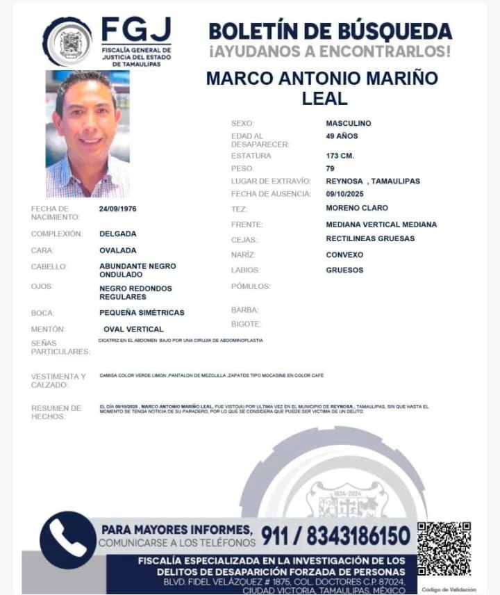 Activa FGJT búsqueda del empresario integrante de FECANACO Tamaulipas