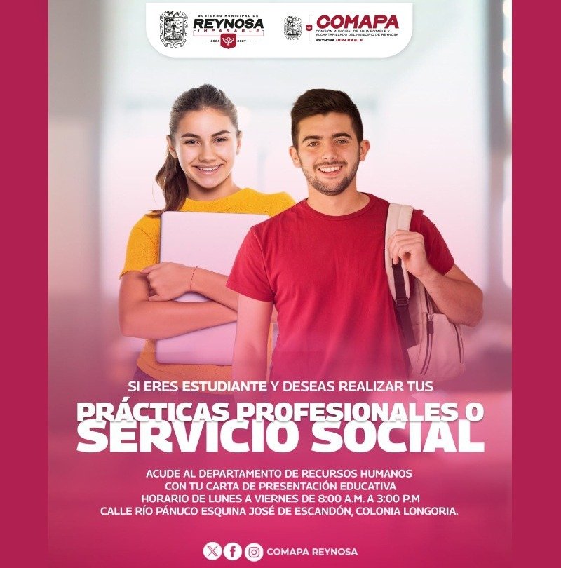 Invita COMAPA a estudiantes a realizar su servicio social o prácticas profesionales en el organismo