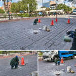 Reponen adoquines en la calle Juárez