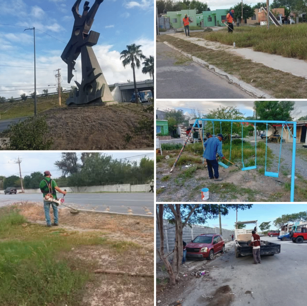 Actividades de conservación de espacios públicos en Reynosa