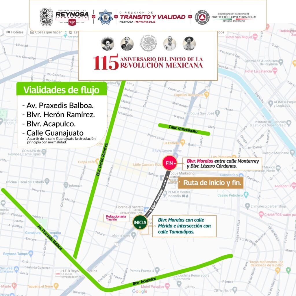 Conoce las calles cerradas por el Desfile Conmemorativo de la Revolución Mexicana