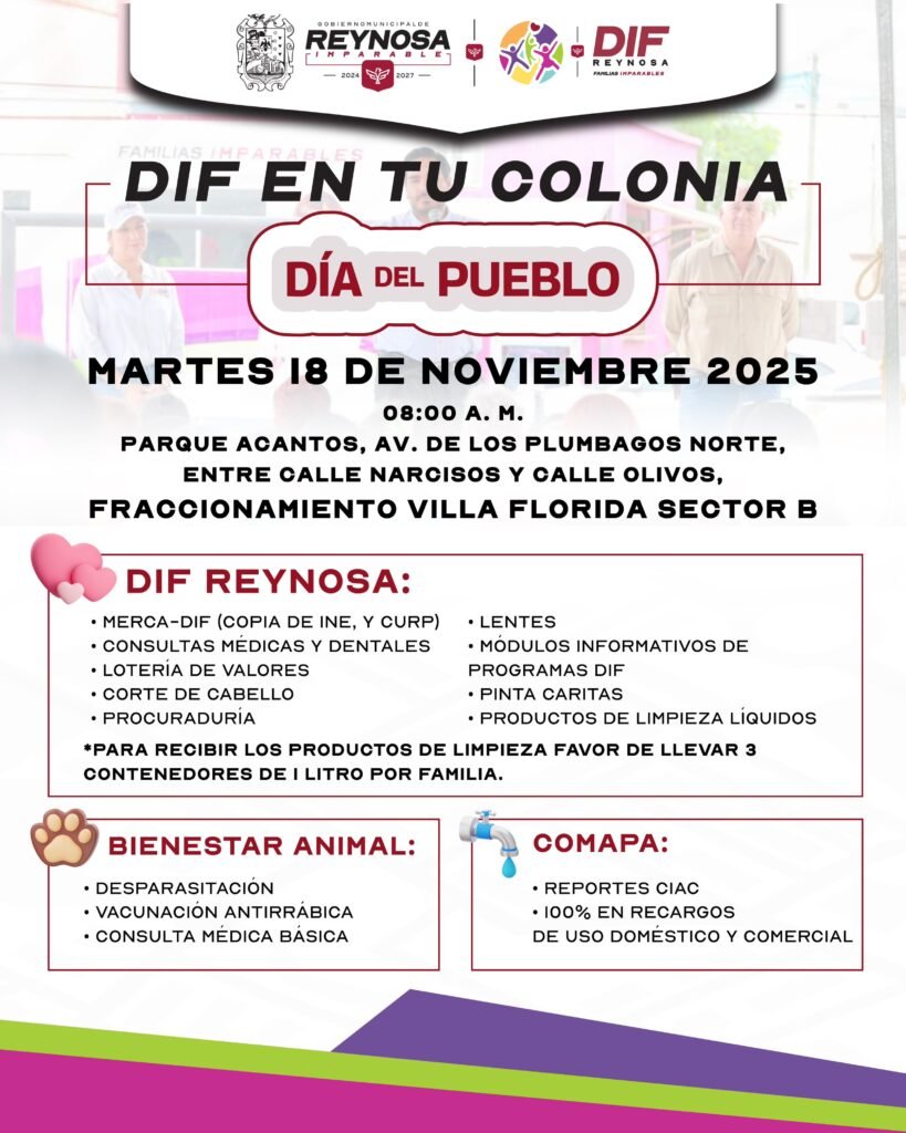 Acercará DIF-Reynosa servicios a las familias con la Brigada DIF en tu Colonia