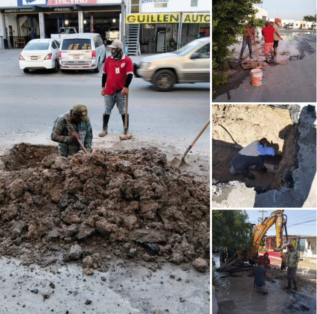 Refuerza COMAPA acciones de reparación de fugas de agua en distintos puntos de la ciudad