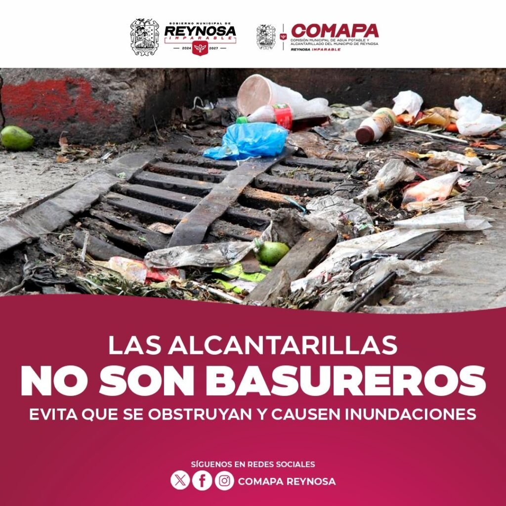 Reitera COMAPA importancia de mantener limpias las calles y alcantarillas