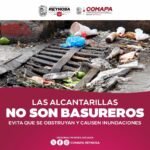Reitera COMAPA importancia de mantener limpias las calles y alcantarillas