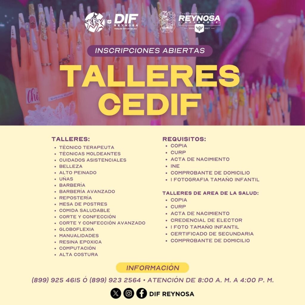 Amplía DIF-Reynosa oportunidades de capacitación a través de CEDIF