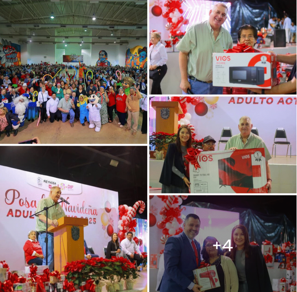 Celebra DIF-Reynosa convivencia navideña con más de Mil abuelitos y reconoce su papel fundamental en la comunidad