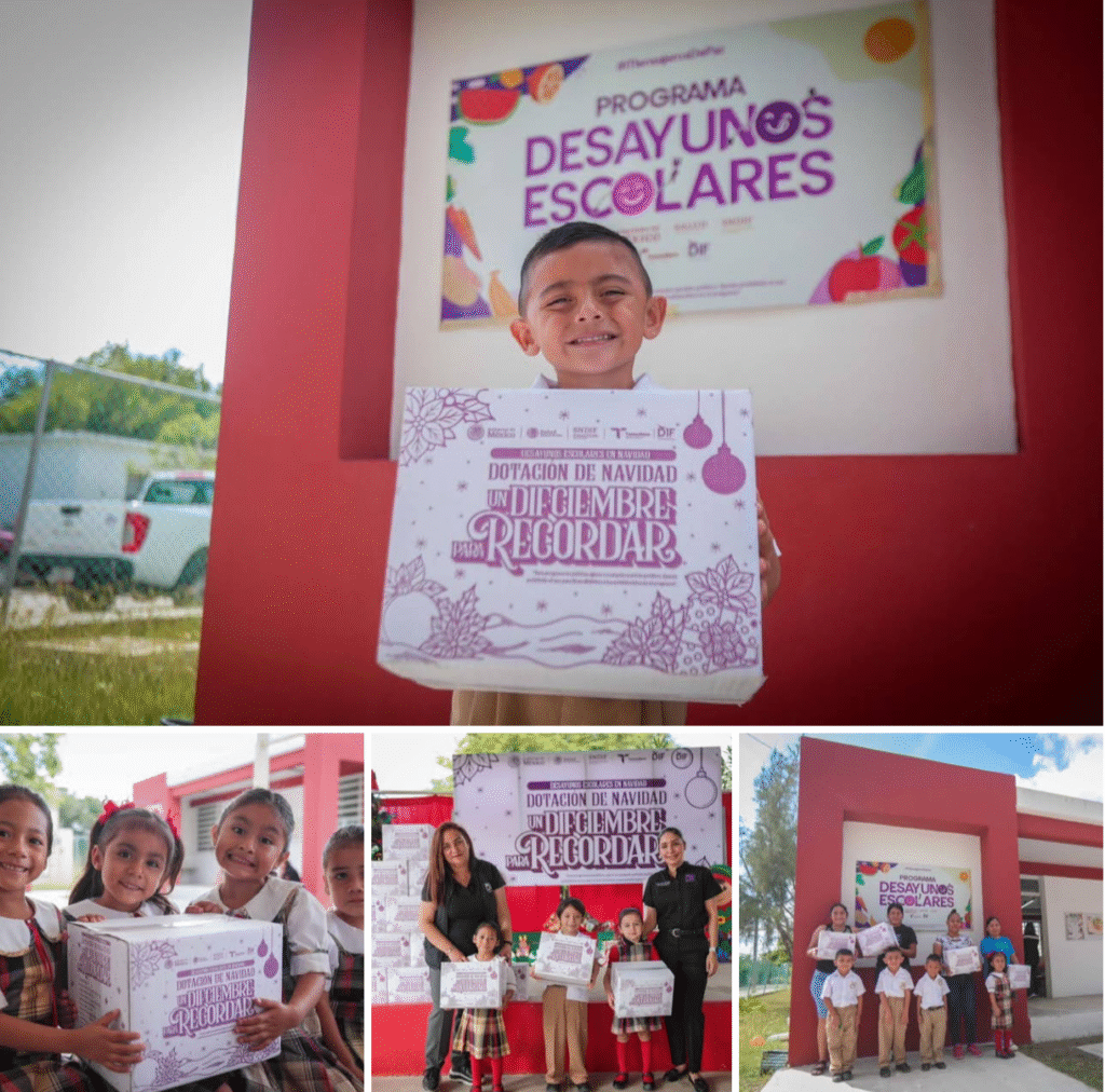 Entrega DIF Tamaulipas más de 100 mil dotaciones navideñas de desayunos escolares