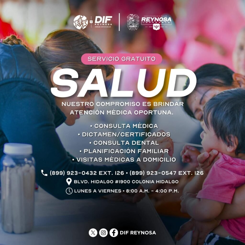 Brinda DIF-Reynosa servicios de salud gratuitos y oportunos a las familias