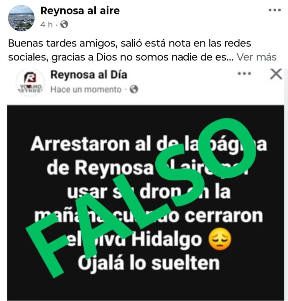 Desmiente detención líder de Droneros de Reynosa