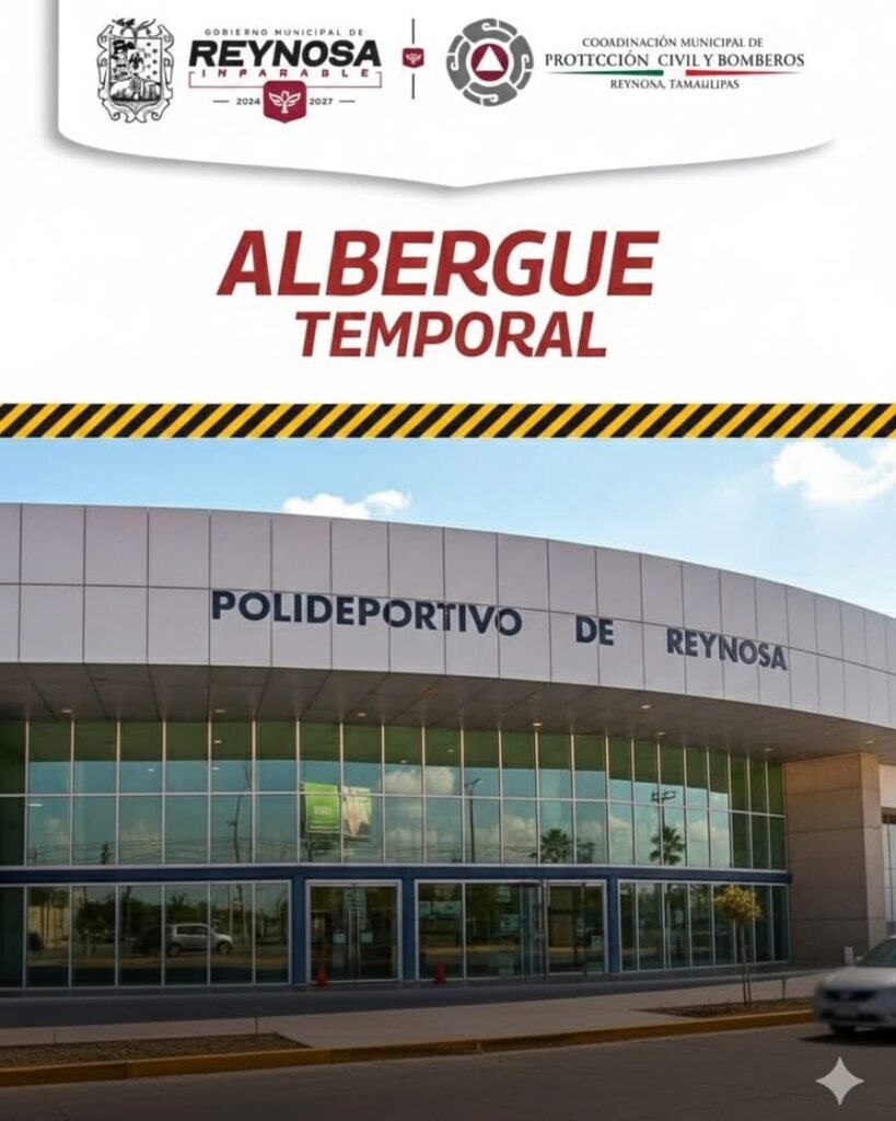 Habilitó Gobierno de Reynosa Albergue Temporal en el Polideportivo